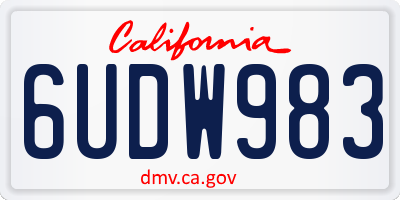 CA license plate 6UDW983