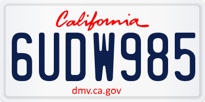 CA license plate 6UDW985
