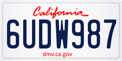 CA license plate 6UDW987