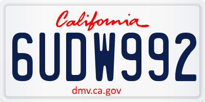 CA license plate 6UDW992