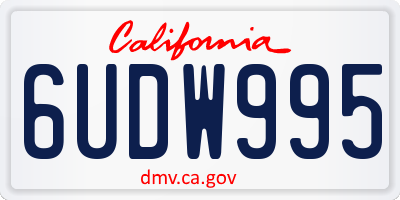 CA license plate 6UDW995