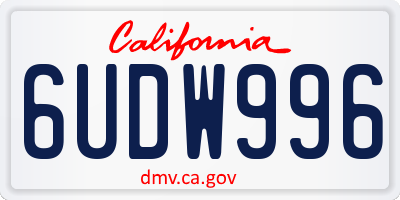 CA license plate 6UDW996