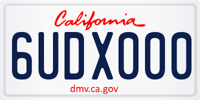 CA license plate 6UDX000