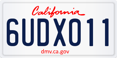 CA license plate 6UDX011