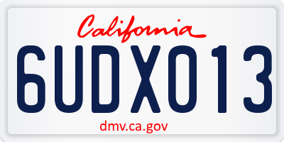 CA license plate 6UDX013