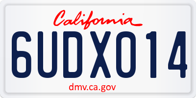CA license plate 6UDX014