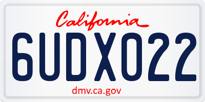 CA license plate 6UDX022