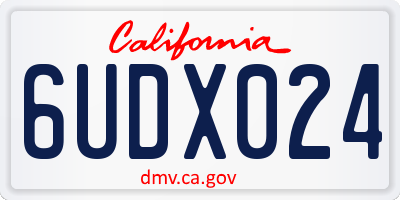 CA license plate 6UDX024