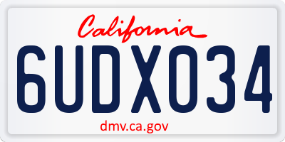 CA license plate 6UDX034
