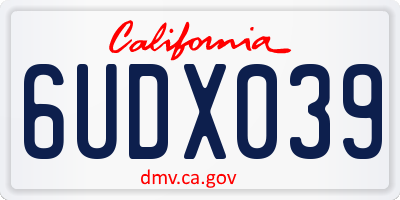 CA license plate 6UDX039