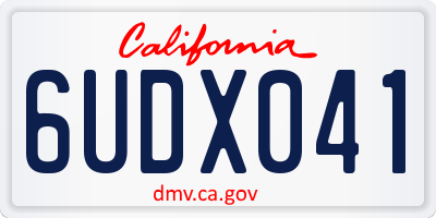 CA license plate 6UDX041