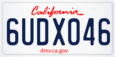 CA license plate 6UDX046