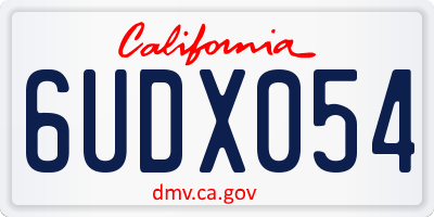 CA license plate 6UDX054