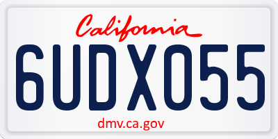 CA license plate 6UDX055