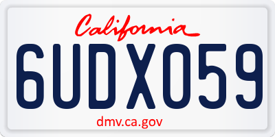 CA license plate 6UDX059