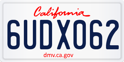 CA license plate 6UDX062