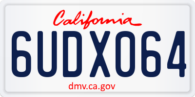 CA license plate 6UDX064
