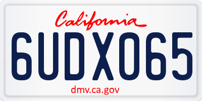 CA license plate 6UDX065