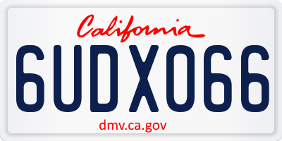 CA license plate 6UDX066