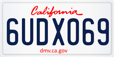 CA license plate 6UDX069