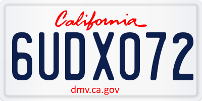CA license plate 6UDX072