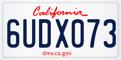 CA license plate 6UDX073