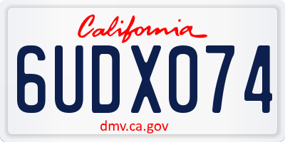 CA license plate 6UDX074