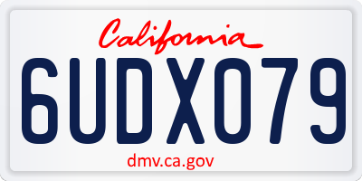 CA license plate 6UDX079