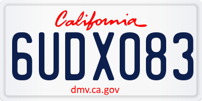 CA license plate 6UDX083