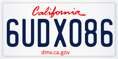 CA license plate 6UDX086