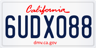 CA license plate 6UDX088