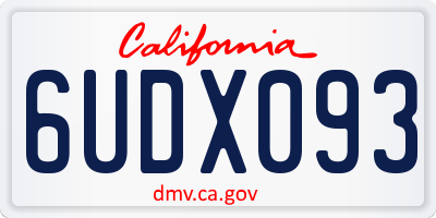 CA license plate 6UDX093