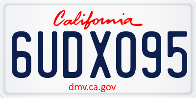 CA license plate 6UDX095