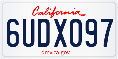 CA license plate 6UDX097