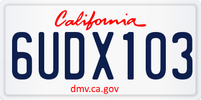 CA license plate 6UDX103