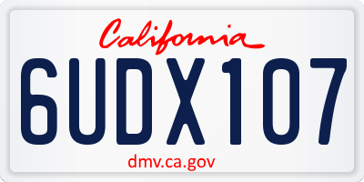 CA license plate 6UDX107