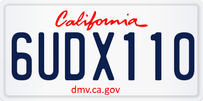 CA license plate 6UDX110