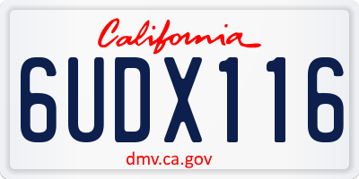 CA license plate 6UDX116