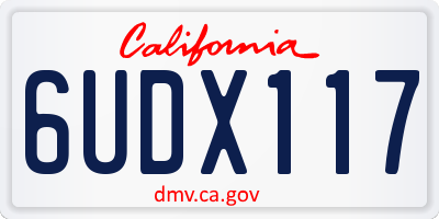 CA license plate 6UDX117