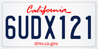 CA license plate 6UDX121
