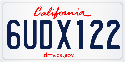 CA license plate 6UDX122