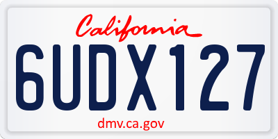 CA license plate 6UDX127