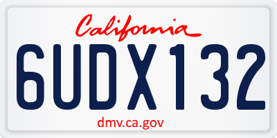 CA license plate 6UDX132
