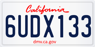 CA license plate 6UDX133