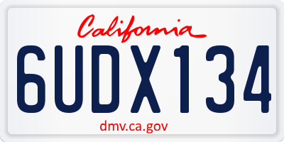 CA license plate 6UDX134