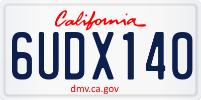 CA license plate 6UDX140