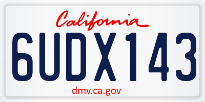 CA license plate 6UDX143