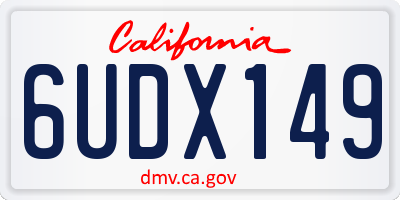 CA license plate 6UDX149