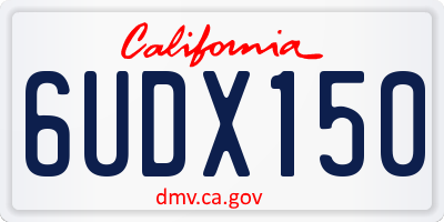 CA license plate 6UDX150