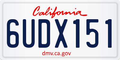 CA license plate 6UDX151